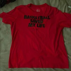 Nike Red Graphic Tee with Bold Statement